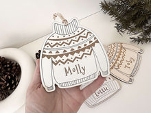 Load image into Gallery viewer, Personalised Christmas Tree Jumper/Hat  Decorations
