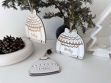 Load image into Gallery viewer, Personalised Christmas Tree Jumper/Hat  Decorations
