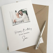 Load image into Gallery viewer, Amazing Son Personalised Photo Birthday Card
