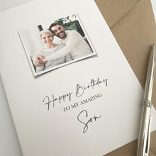 Load image into Gallery viewer, Amazing Son Personalised Photo Birthday Card
