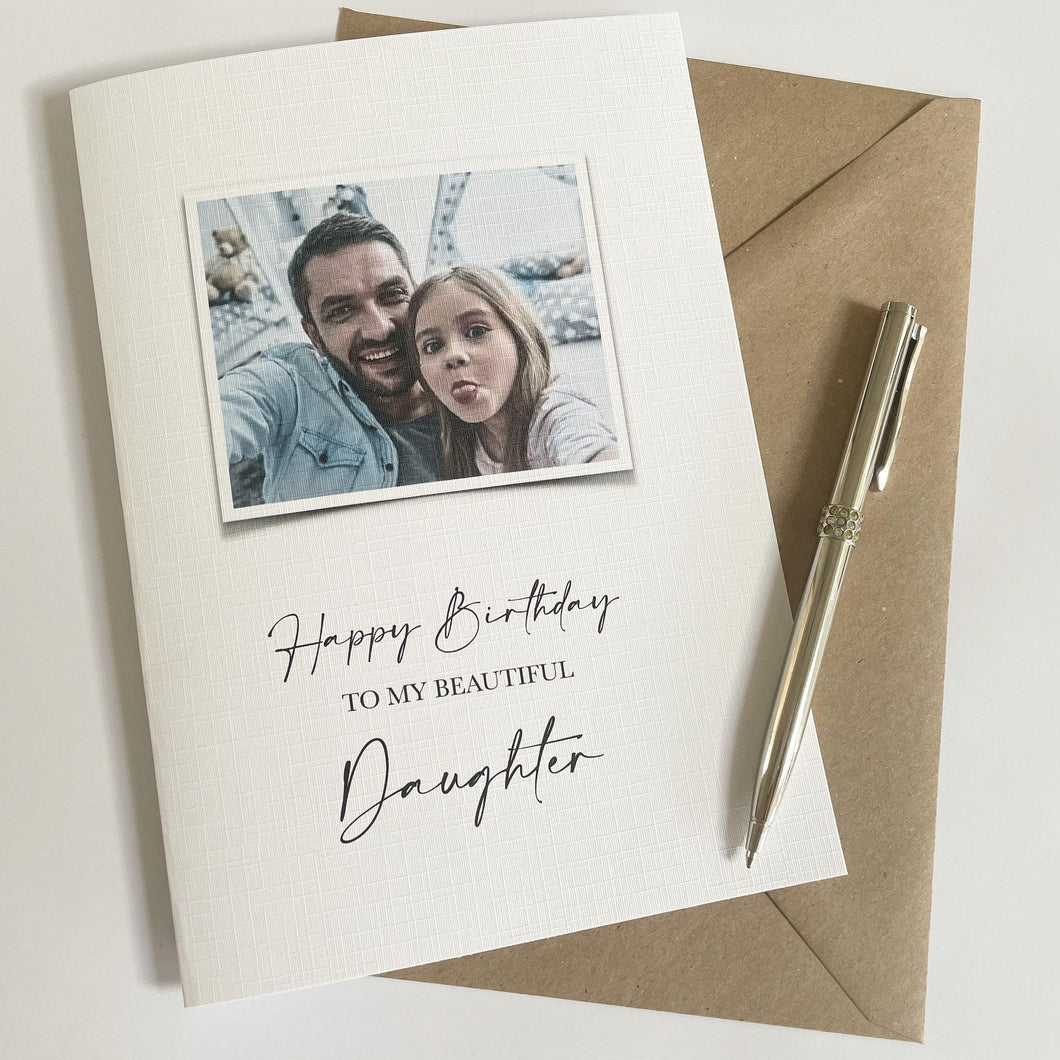 Beautiful Daughter Personalised Photo Card